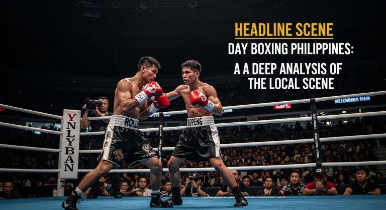 Boxing match in a Philippine arena with passionate fans