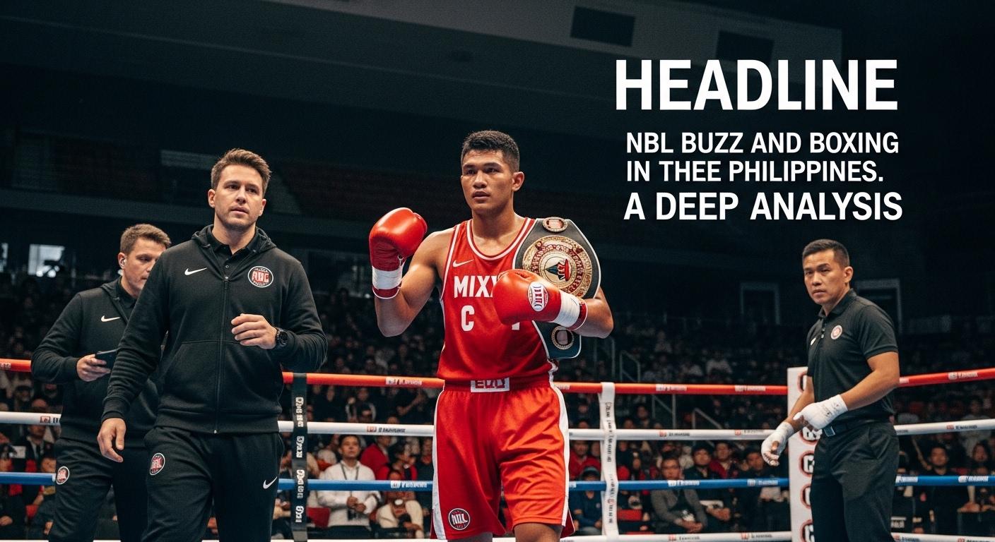 Boxing gloves on a ring with a subtle NBL motif and Philippine color palette.