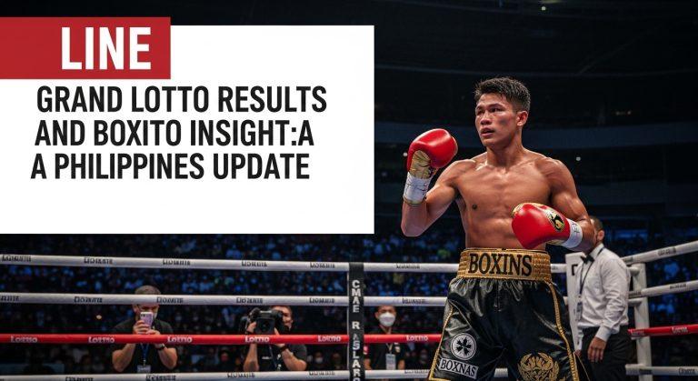 Boxing ring with lottery imagery in Philippine colors.