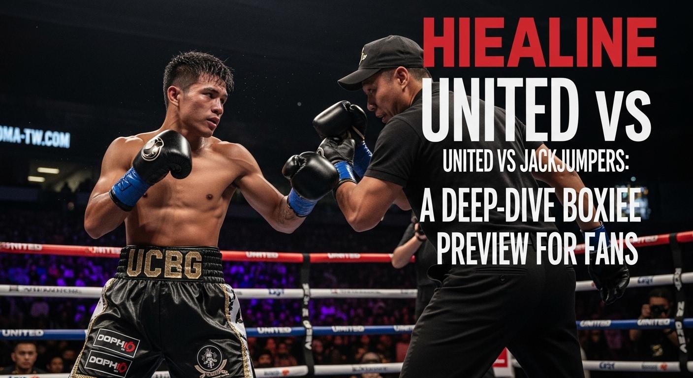 Concept art showing United vs JackJumpers boxing silhouettes in a Manila backdrop.