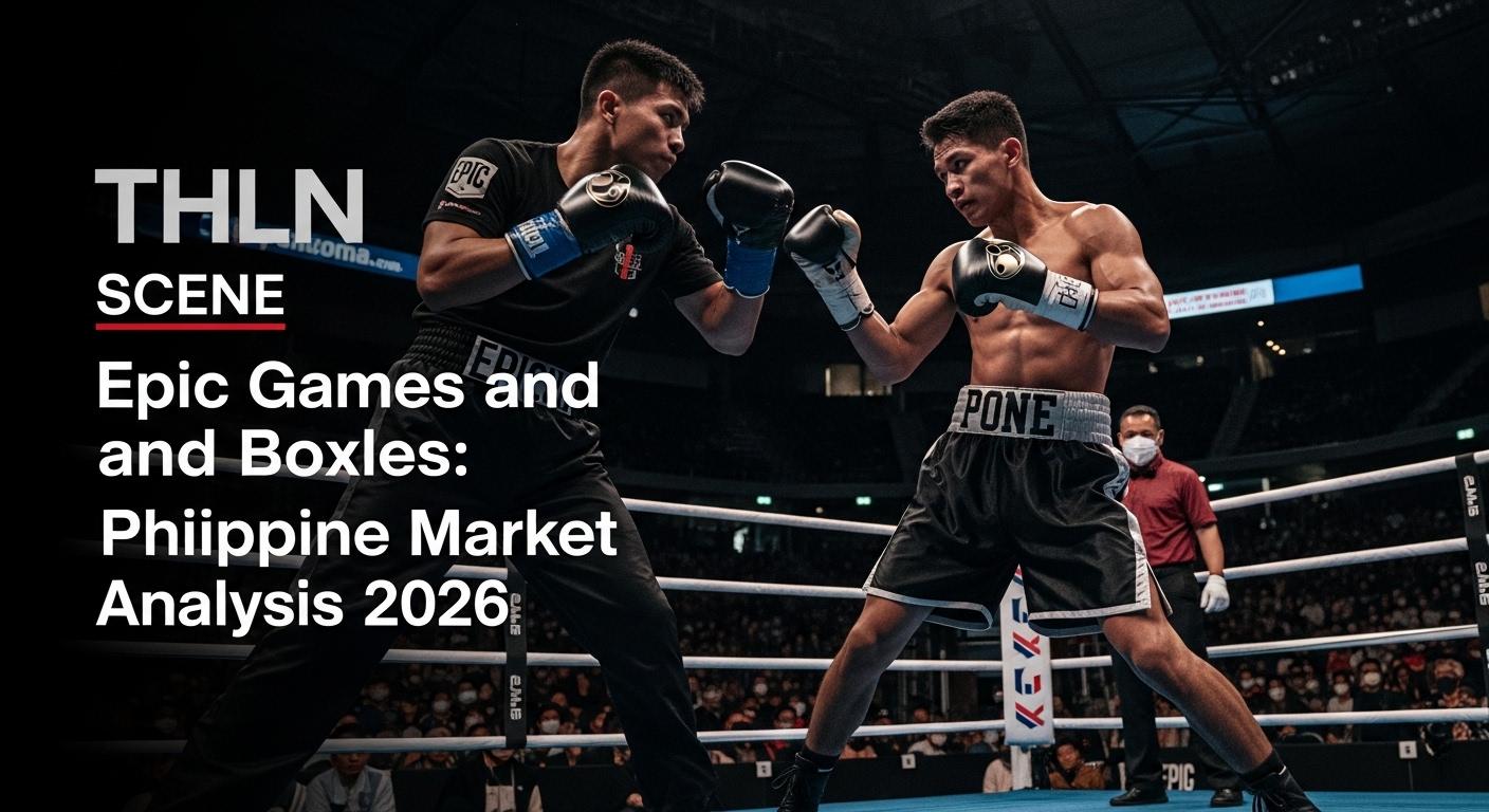 Boxing ring with Epic Games branding and Philippine audience.