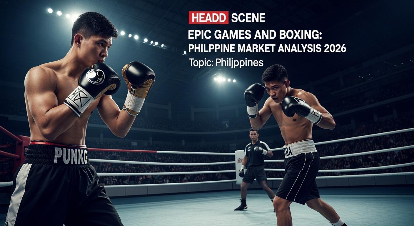 Boxing ring with Epic Games branding and Philippine audience.