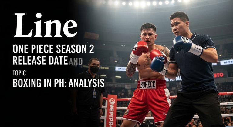 Boxing arena with fans watching a screen showing One Piece Season 2 Release Date information.