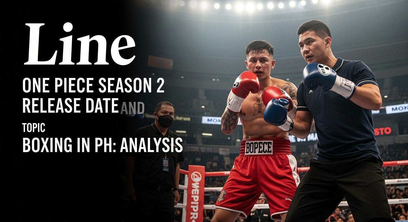 Boxing arena with fans watching a screen showing One Piece Season 2 Release Date information.