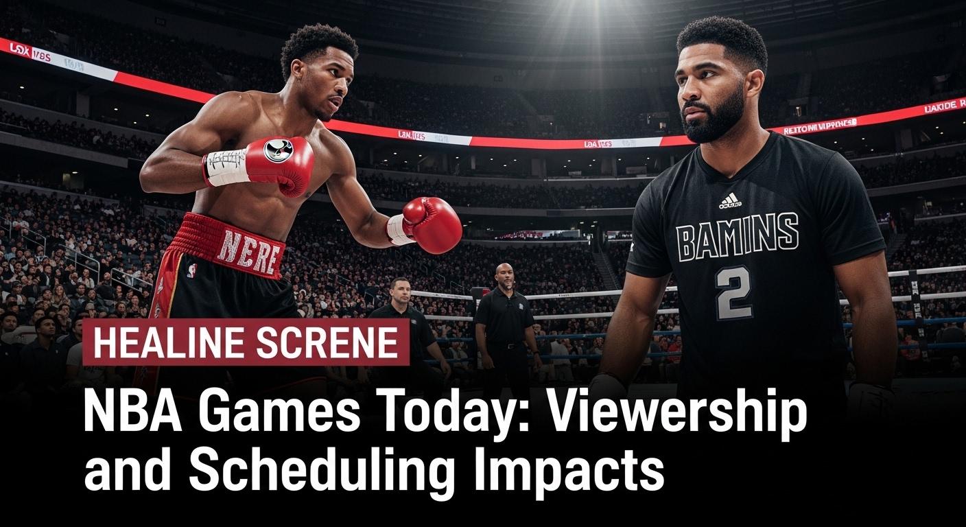 NBA Games Today: Boxing Viewership and Scheduling Impacts 2 Boxing ring with basketball broadcast visuals in Asian arena